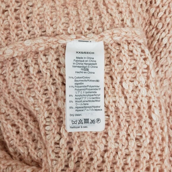 Madewell XXS Pale Apricot Sweater Women Top Cotton Alpaca Pink Peach Fall NWT - Picture 7 of 16